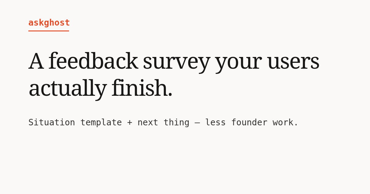 Nobody answered my user surveys, so I made one you answer with one click