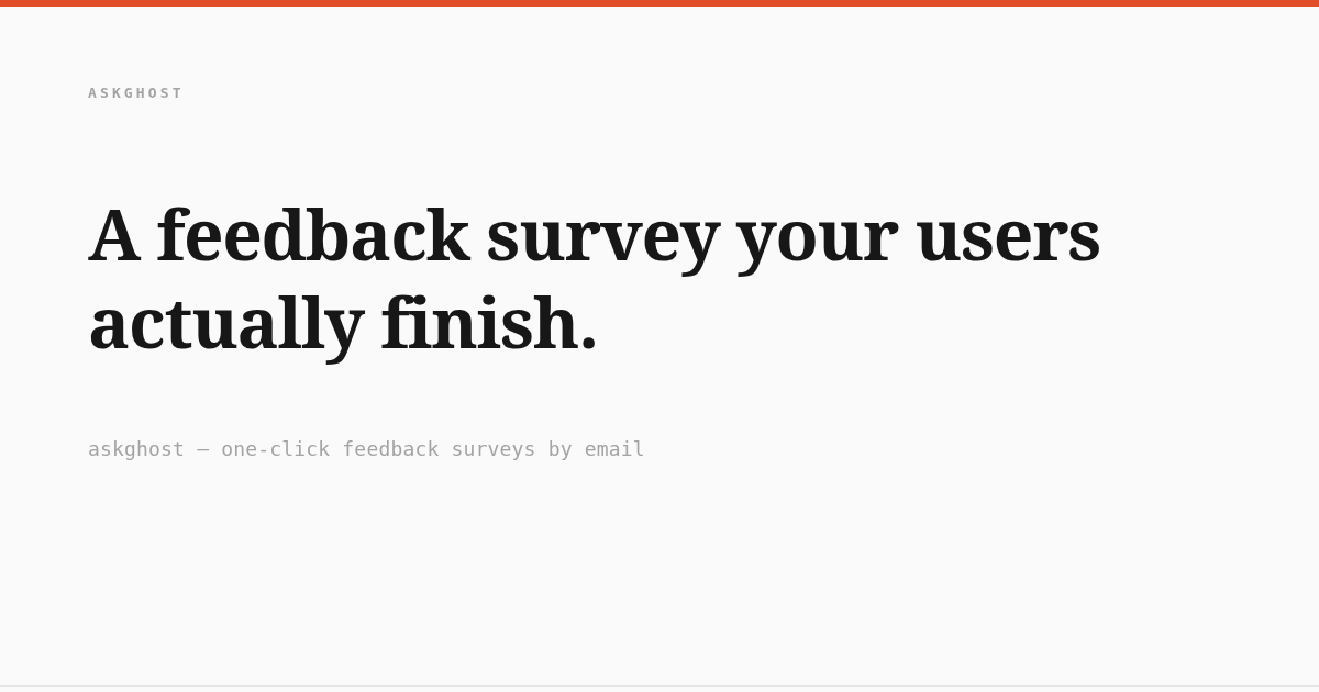 AskGhost - ask your users one question over email, get the answers back as a report logo